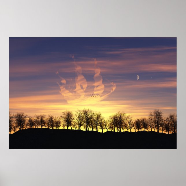 Poster Sail the Night Sky Print (Devant)
