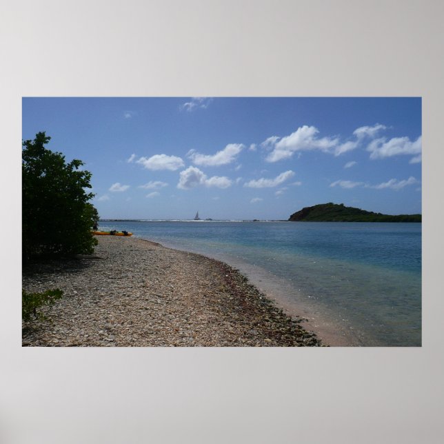 Poster Sailboat à la distance de St Thomas (Devant)