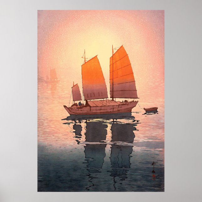 Poster Sailboats, Sailing Boats, Morning, Yoshida Hiroshi (Devant)
