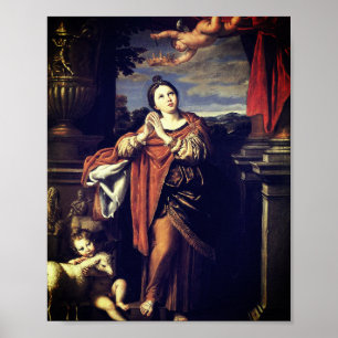 Poster Saint Agnes par Domenichino (c. 1620)