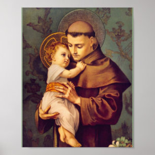 Poster Saint Antoine de Padoue avec Bébé Jésus