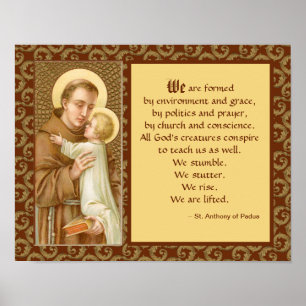 Poster Saint Antoine de Padoue (JM 05) avec Citation
