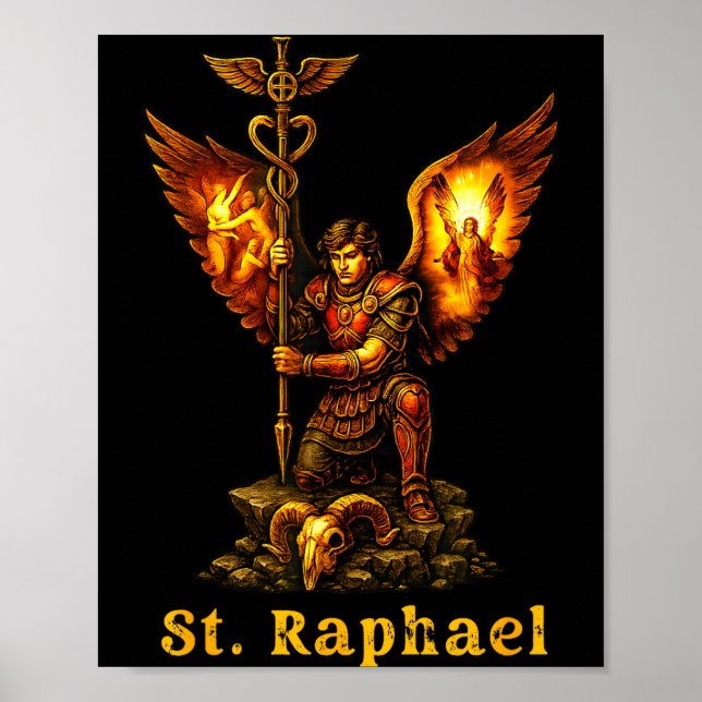 Poster Saint Archangel Raphael Christian Art Faith  (Devant)