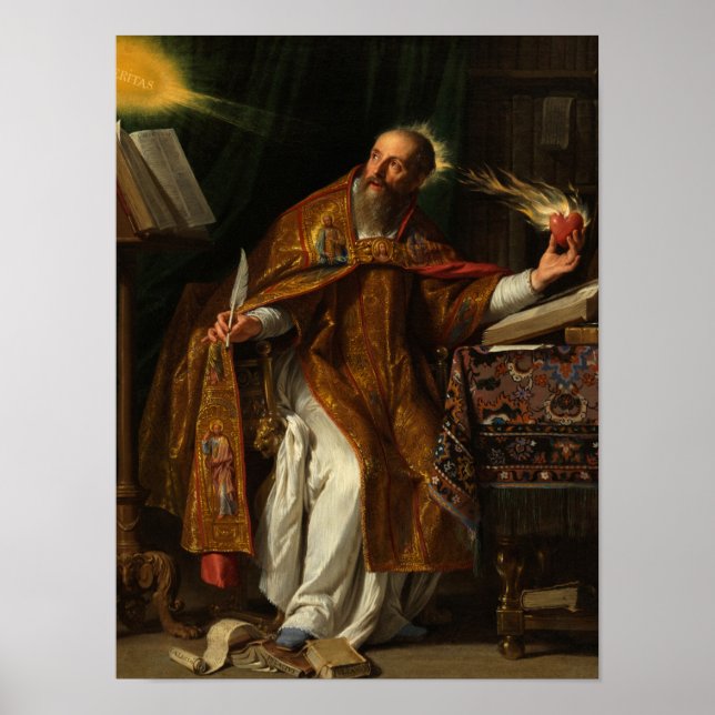 Poster Saint Augustine, 1645 par Philippe de Champaigne (Devant)
