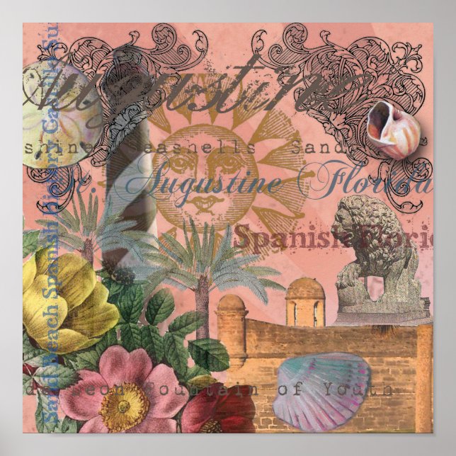 Poster saint augustine florida voyage art antique (Devant)