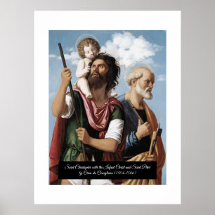 Poster Saint Christopher avec le Christ enfant