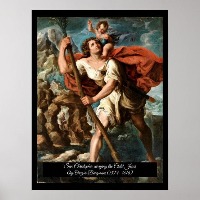 Poster Saint Christopher Patron saint des voyageurs (Devant)