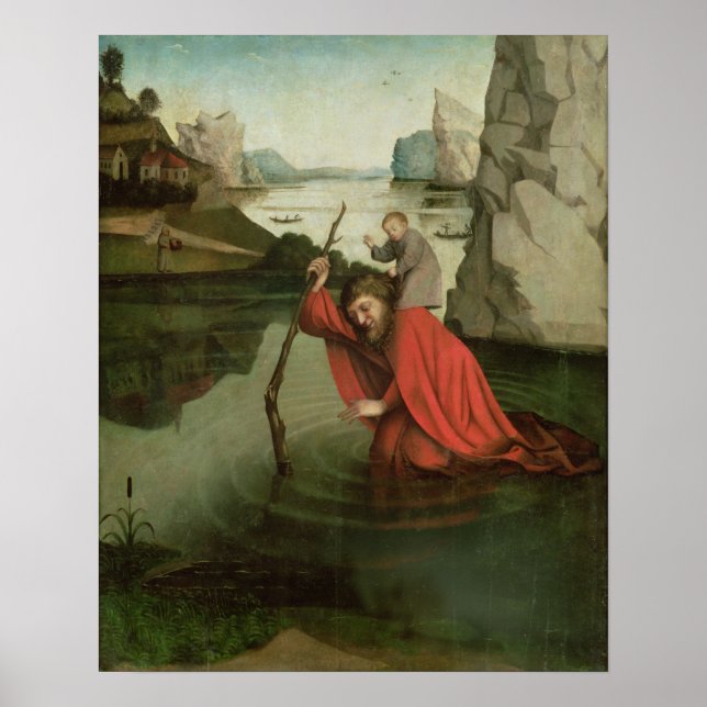 Poster Saint Christopher portant l'enfant Christ (Devant)