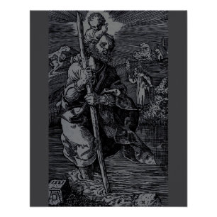 Poster Saint Christopher vénéré par les chrétiens