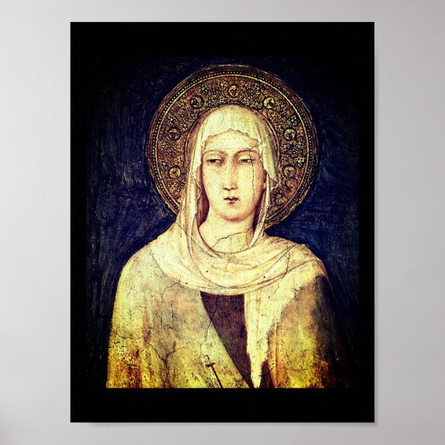 Poster Saint Clare d'Assise par Simone Martini (Devant)
