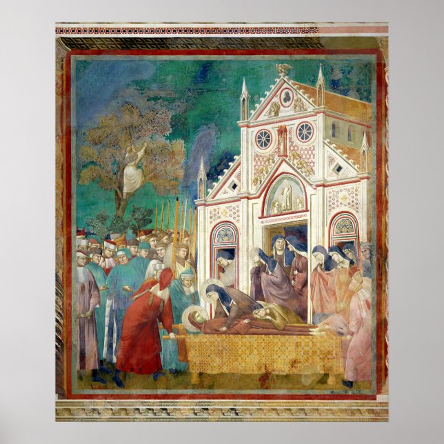 Poster Saint Clare embrasse le corps de saint François (Devant)