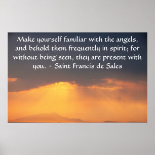 Poster Saint Francis de Sales QUOTE au sujet des anges