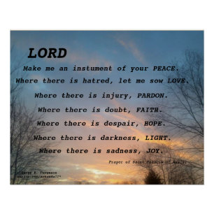 POSTER SAINT FRANCIS PRAYER GLOSSY