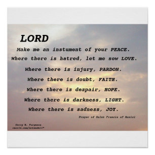 POSTER SAINT FRANCIS PRAYER GLOSSY