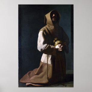 Poster Saint François dans la méditation (Zurbaran 1635)