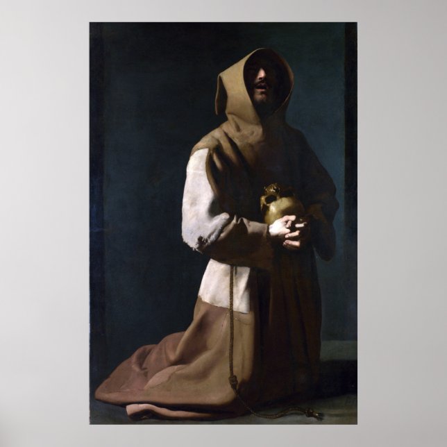 Poster Saint François dans la méditation (Zurbaran 1635) (Devant)