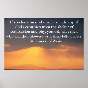 Poster Saint François d'Assise cite des propos sur les dr