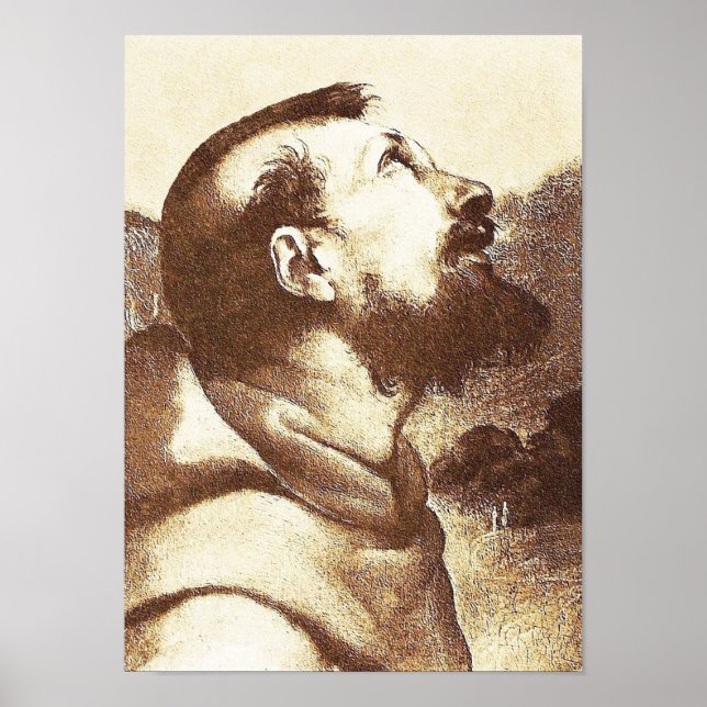 Poster Saint François d'Assise détail dans la peinture de (Devant)