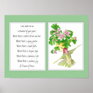 Poster Saint François d'Assise, Fleur des colibris de pri