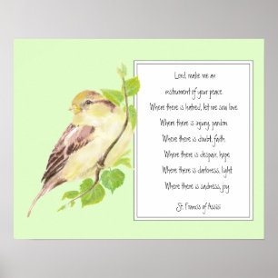 Poster Saint François d'Assise, Oiseau du Bruant