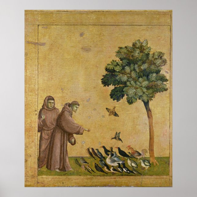 Poster Saint François d'Assise prêchant aux oiseaux (Devant)
