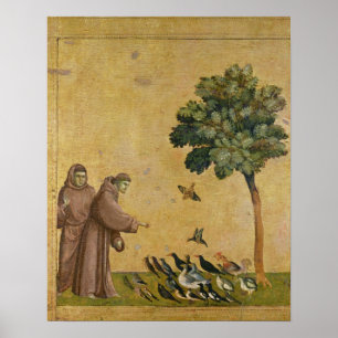 Poster Saint François d'Assise prêchant aux oiseaux