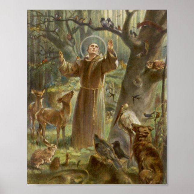Poster Saint François d'Assise Prêcher aux animaux (Devant)