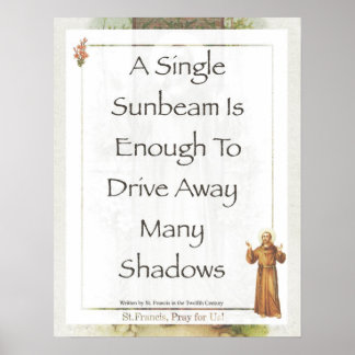 Poster Saint François d'Assisi Sunbeam PRAYER