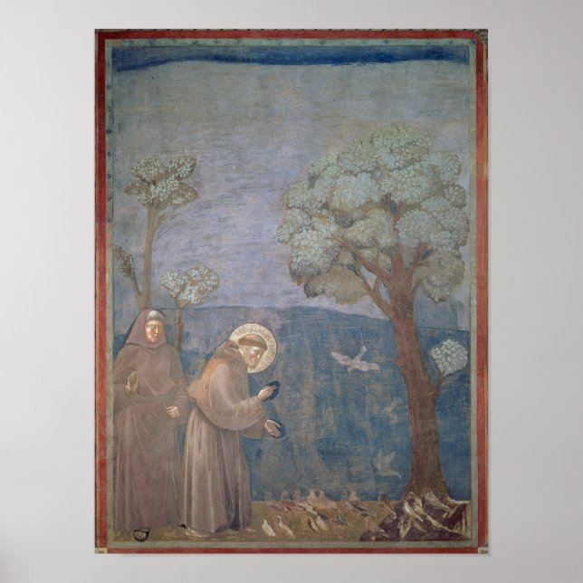 Poster Saint François Prêcher aux oiseaux, 1297-99 (Devant)