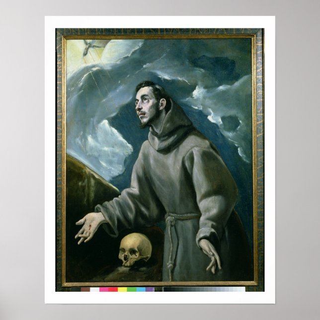 Poster Saint François recevant la Stigmata (huile sur toi (Devant)