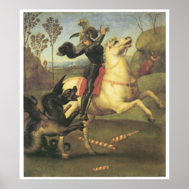 Poster Saint George et le Dragon, 1505 Raphael (Devant)