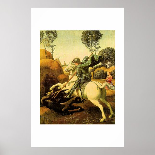 Poster "Saint George et le dragon" de Raphaël (vers 1505) (Devant)