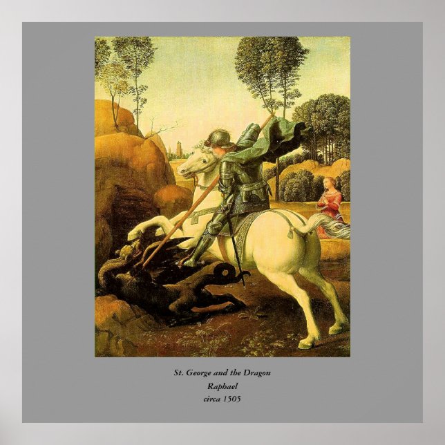 Poster "Saint George et le dragon" de Raphaël (vers 1505) (Devant)