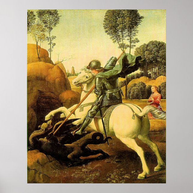 Poster "Saint George et le dragon" de Raphaël (vers 1505) (Devant)