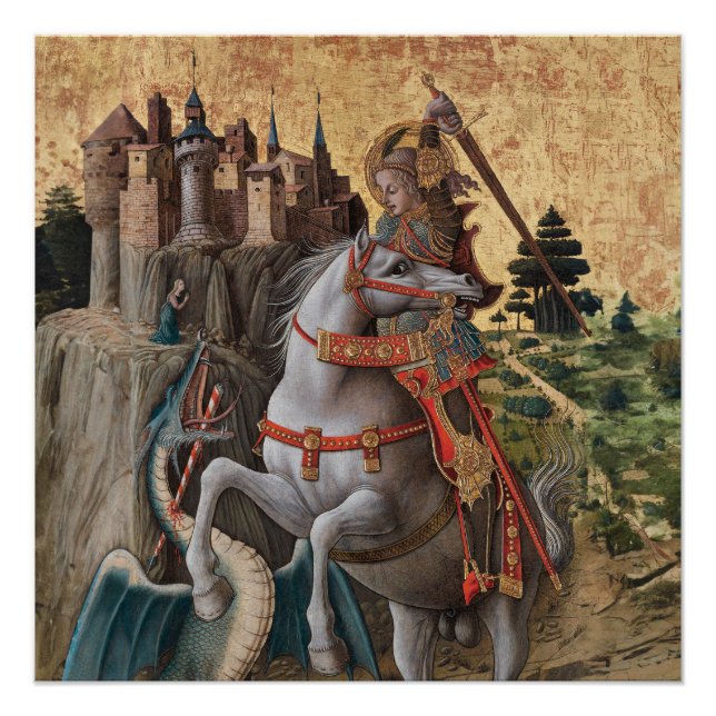 Poster Saint George Slay Dragon Carlo Crivelli Paintin (Devant)