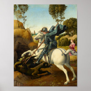Poster Saint Georges et le Dragon, 1506 par Raphaël