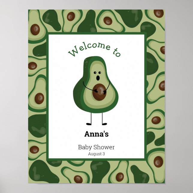 Poster Saint Guacamole ! baby shower bienvenue (Devant)