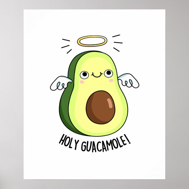 Poster Saint Guacamole Drôle Goody Avocado Pun (Devant)