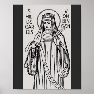 Poster Saint Hildegard de Bingen Abbess bénédictine