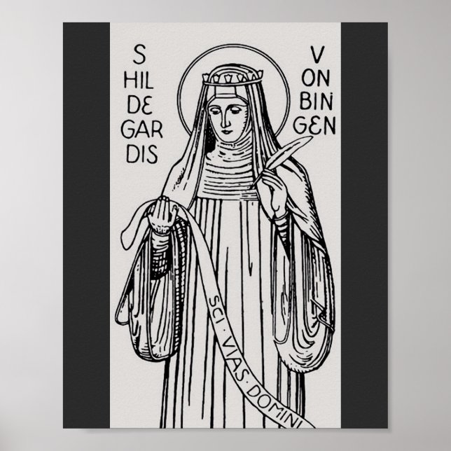 Poster Saint Hildegard de Bingen Abbess bénédictine (Devant)