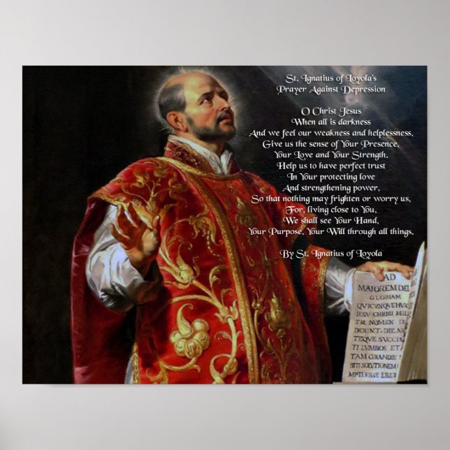 Poster Saint Ignace de la prière de Loyola contre la dépr (Devant)