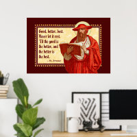 Saint Jérôme en cardinal avec une citation motivat