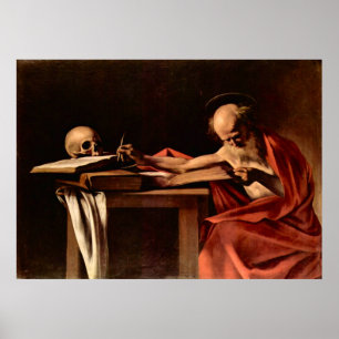 Poster Saint Jérôme en écriture par Caravaggio