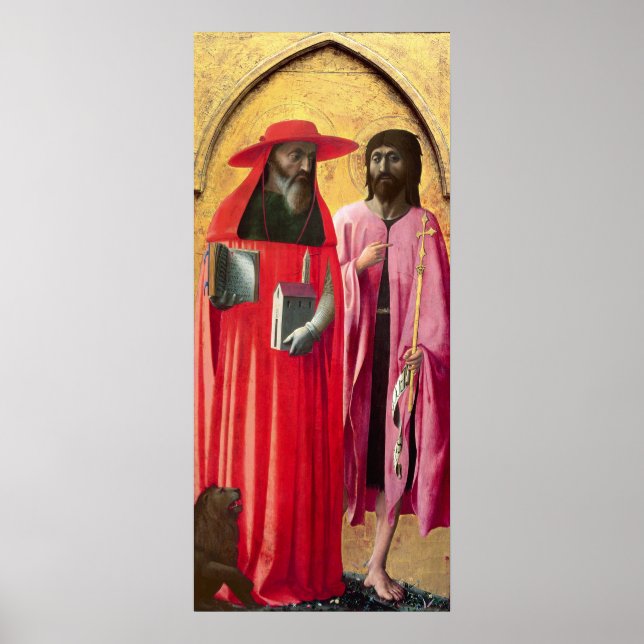 Poster Saint Jérôme et Saint Jean-Baptiste, c.1428-29 (Devant)