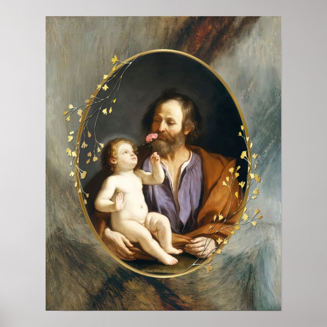 Poster Saint Joseph et Jésus-Christ catholique Saint-Guer (Devant)