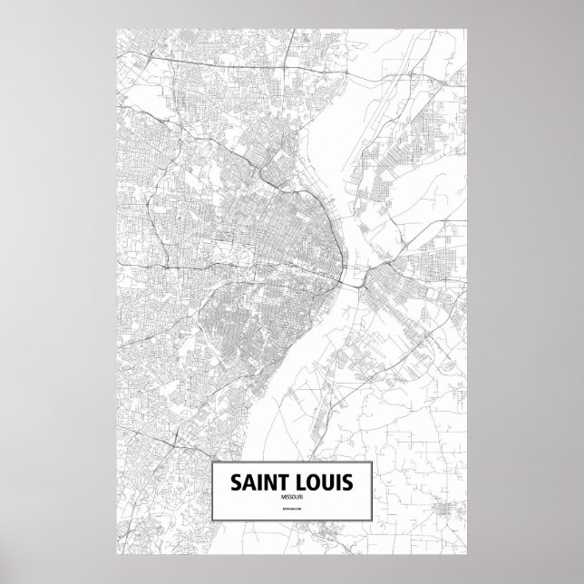 Poster Saint Louis, Missouri (noir sur blanc) (Devant)