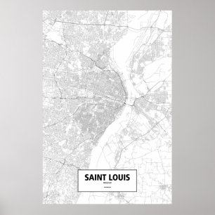 Poster Saint Louis, Missouri (noir sur le blanc)