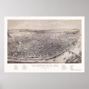 Poster Saint Louis, MO Carte panoramique - 1894