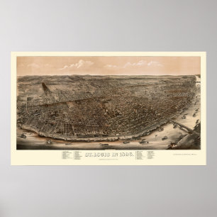 Poster Saint-Louis, MO Carte panoramique - 1896