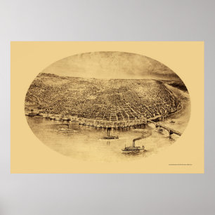 Poster Saint-Louis, MO Carte panoramique - 1897